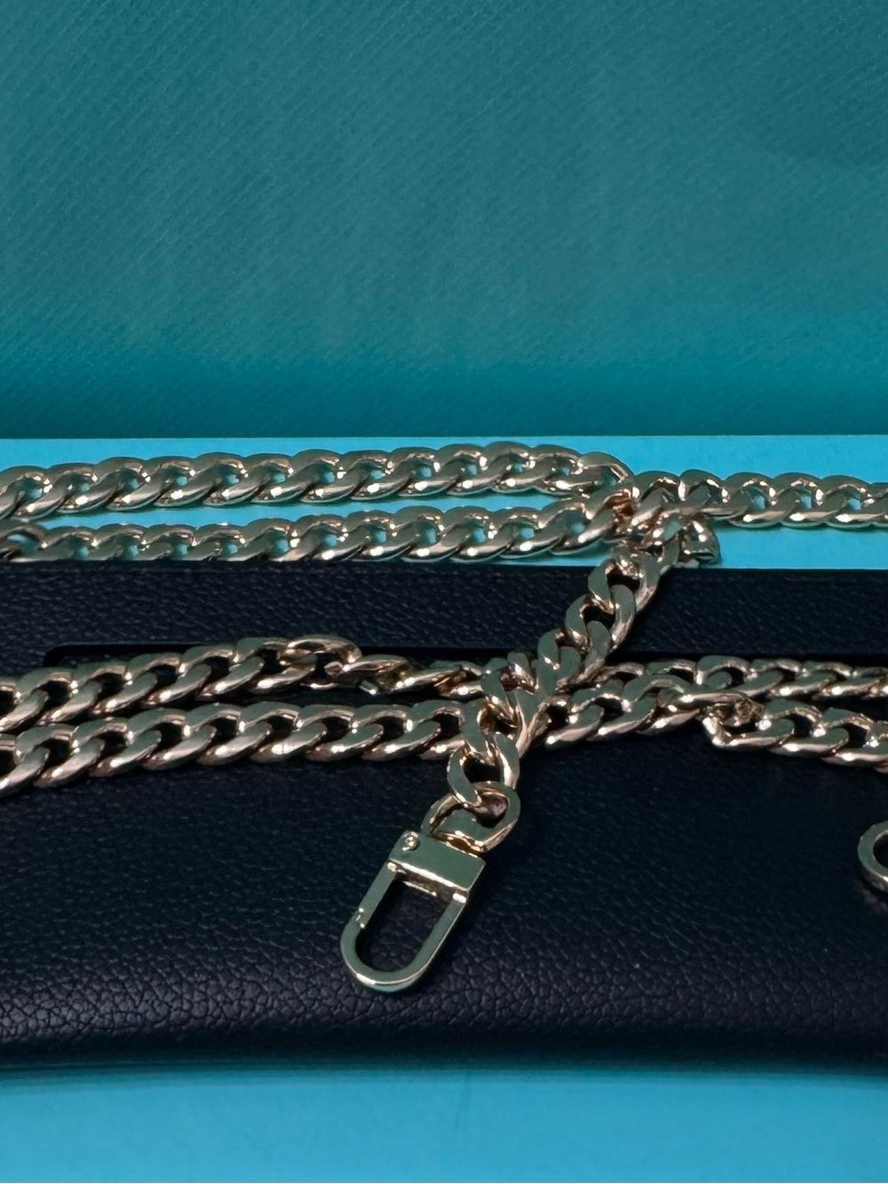 Wallet insert with Gold Chain Strap